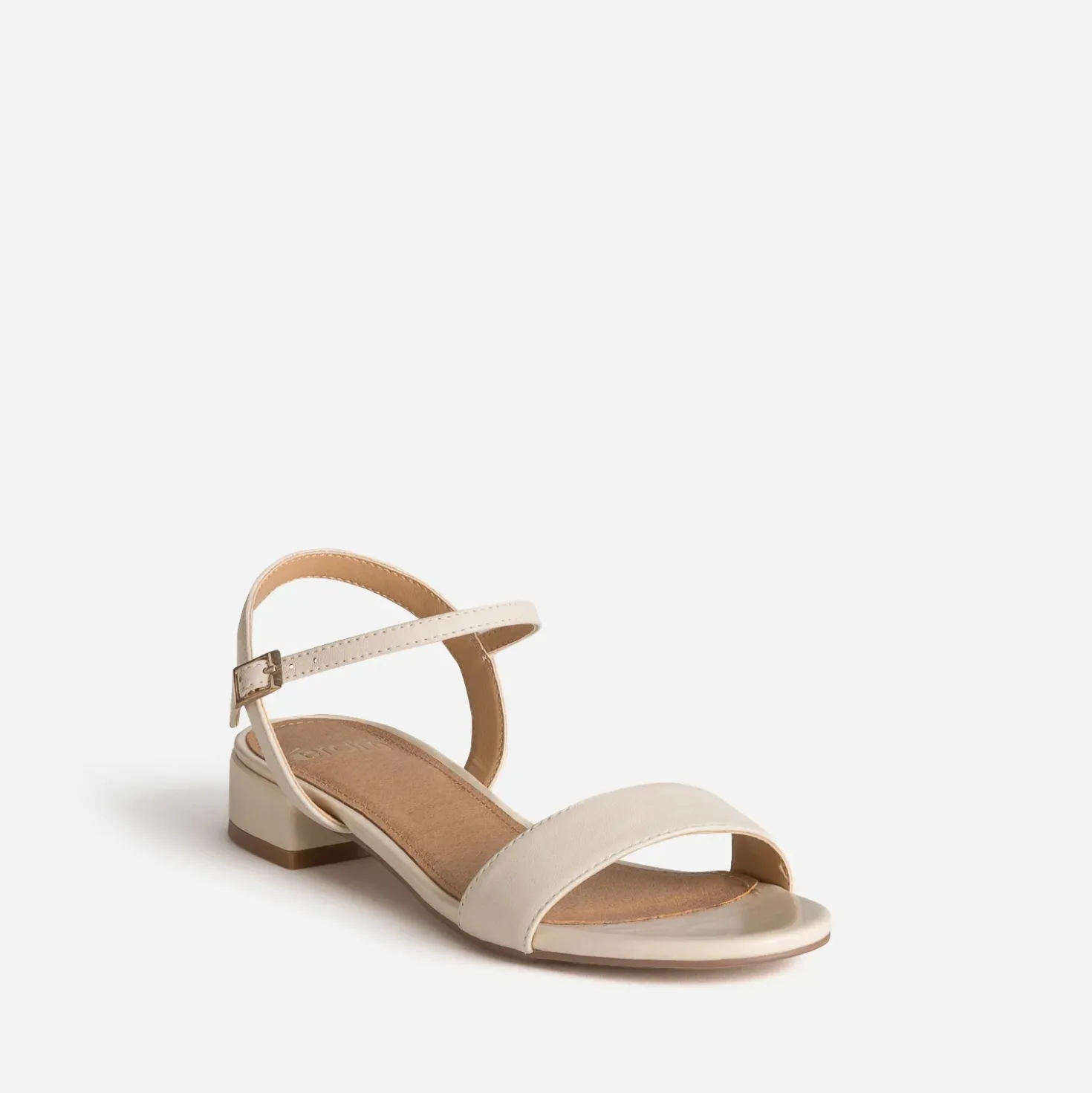 Sandale écrue cuir
