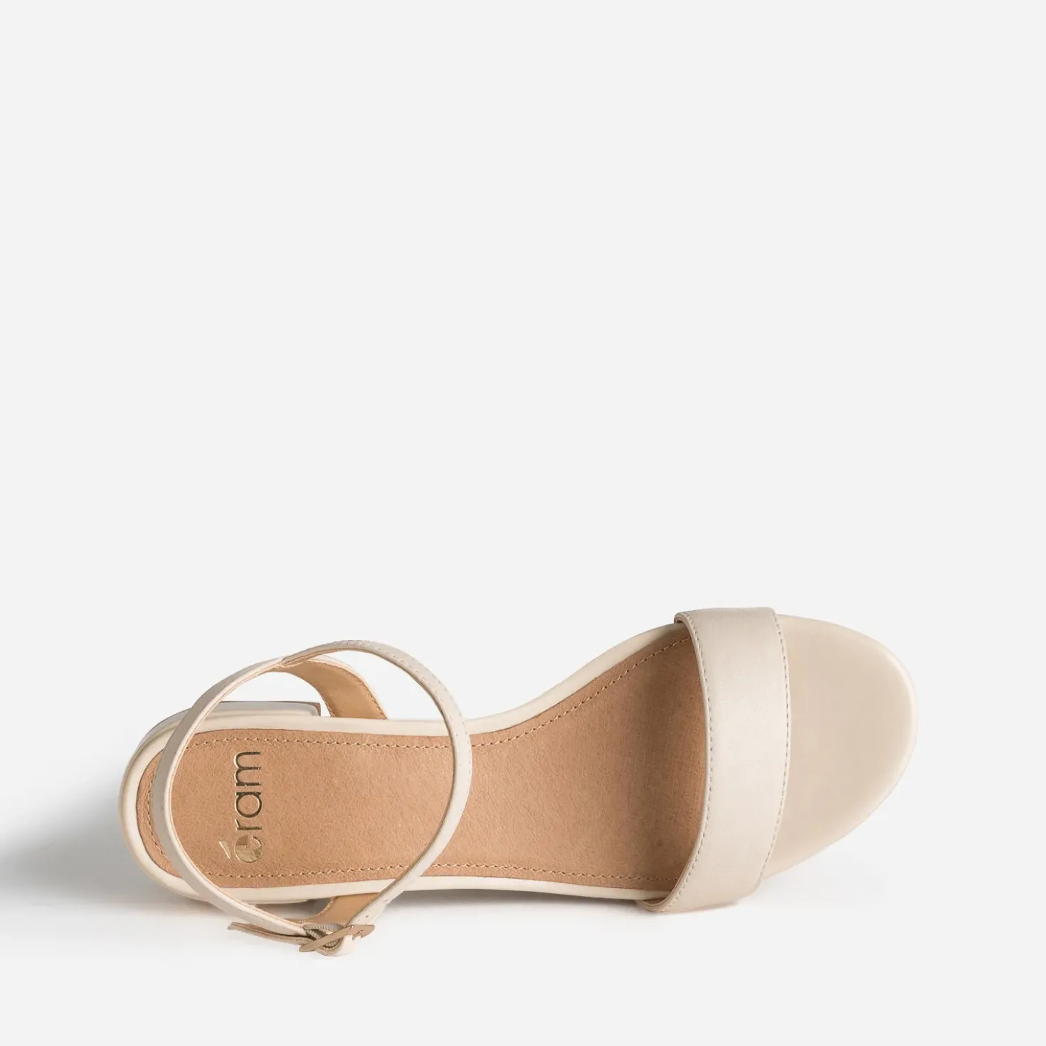 Sandale écrue cuir