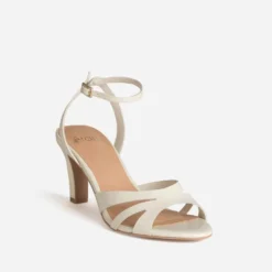 Sandale écrue cuir à talon