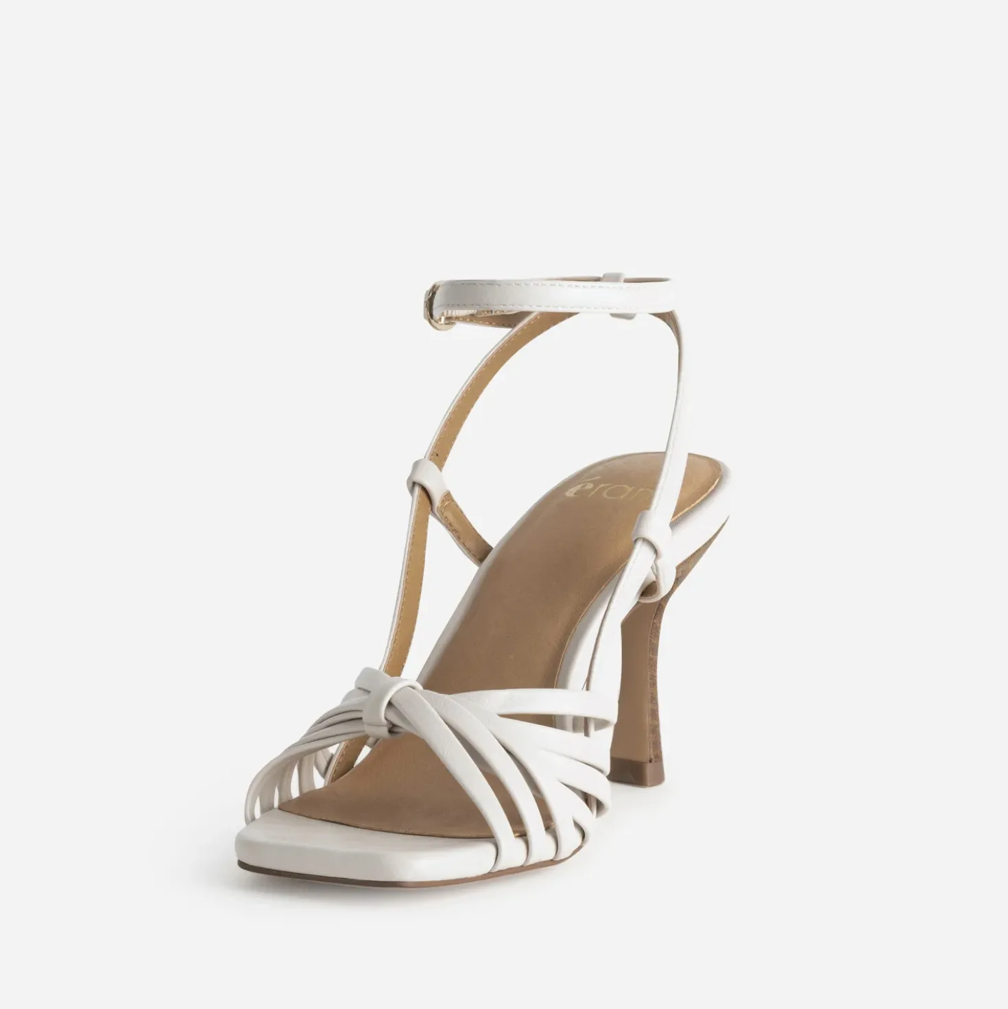 Sandale écru multi brides talon fin
