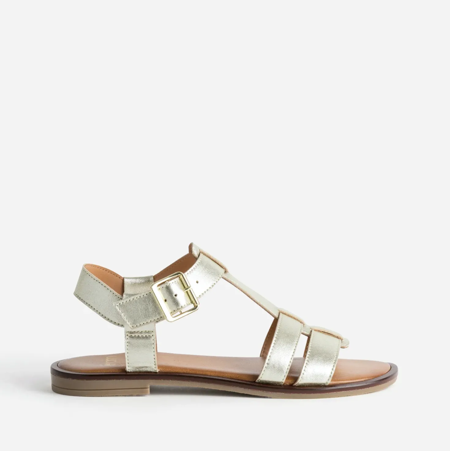 Sandale dorée cuir