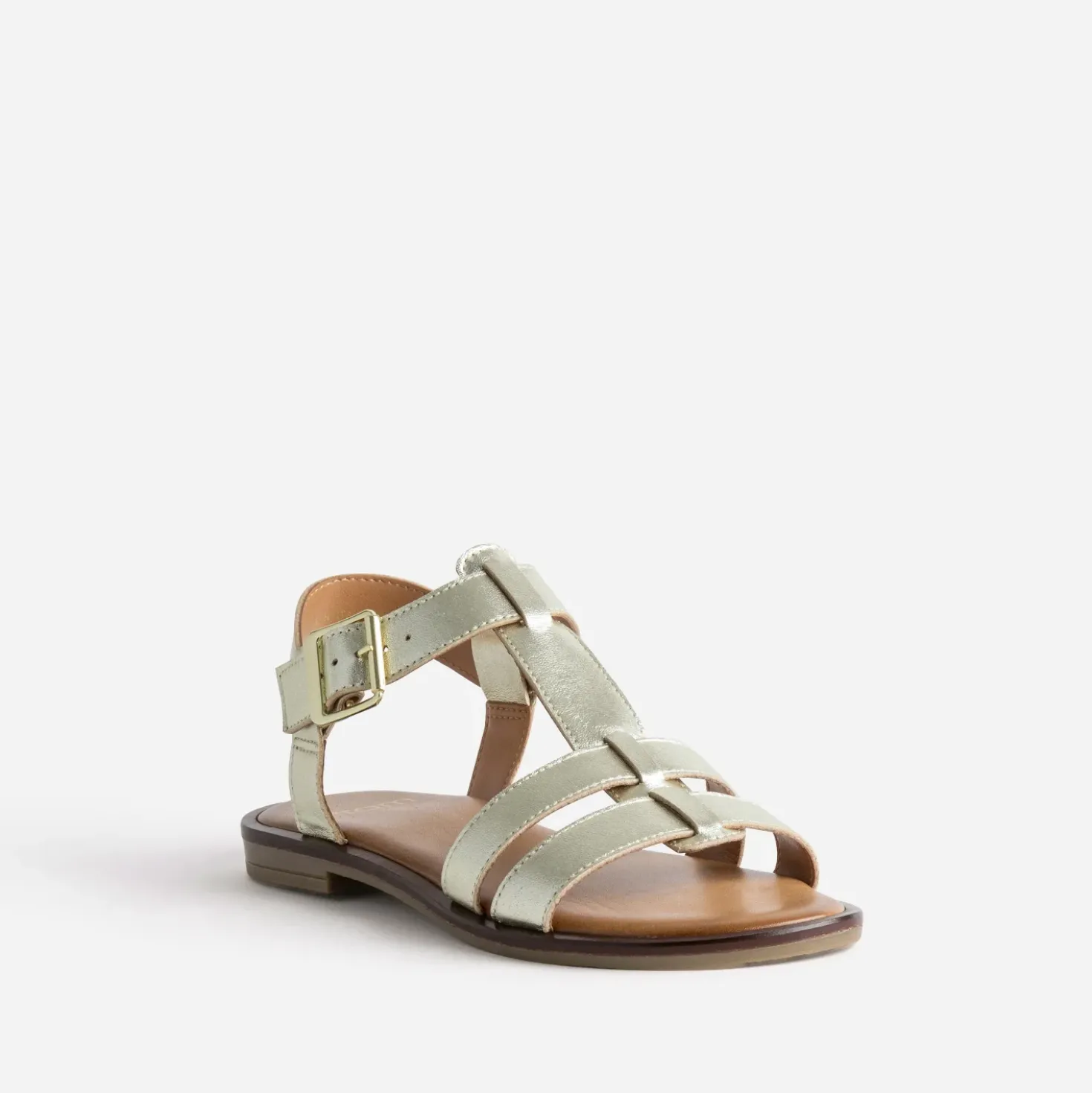 Sandale dorée cuir