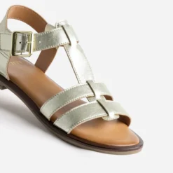 Sandale dorée cuir