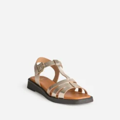 Sandale dorée cuir