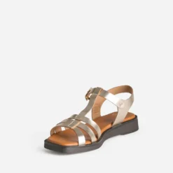 Sandale dorée cuir
