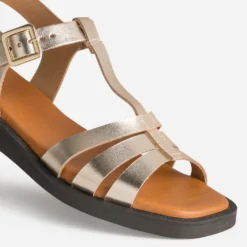 Sandale dorée cuir