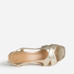 Sandale dorée cuir à talon