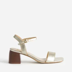 Sandale dorée cuir à talon