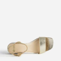 Sandale dorée cuir à talon