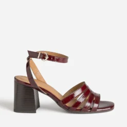 Sandale ERAM FLEX bordeaux cuir verni à talon