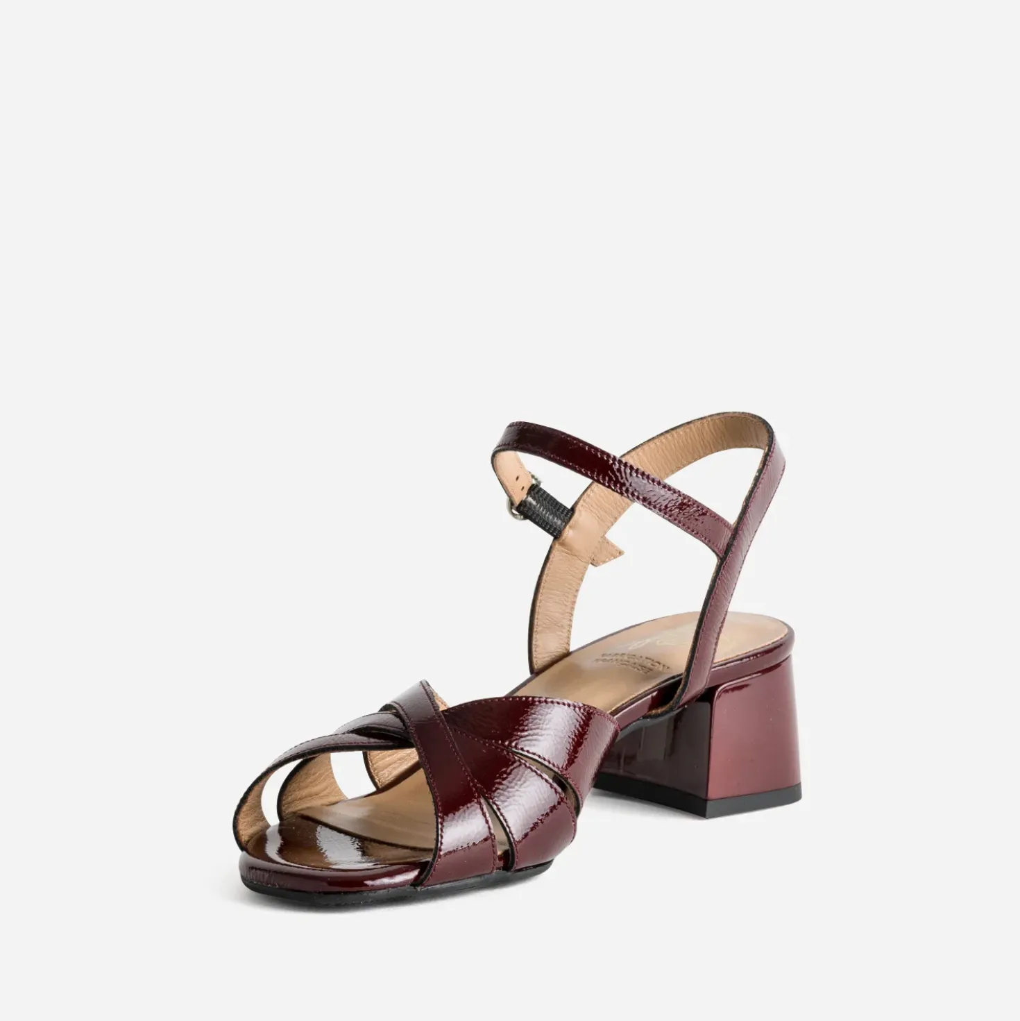 Sandale ERAM FLEX bordeaux cuir verni