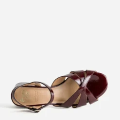 Sandale ERAM FLEX bordeaux cuir verni