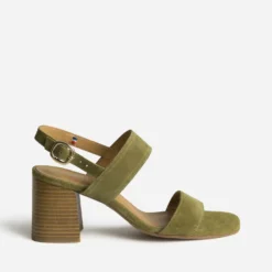 Sandale ERAM FLEX kaki cuir velours