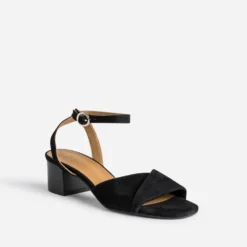 Sandale ERAM FLEX noire cuir velours