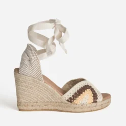 Sandale espadrille écrue effet macramé