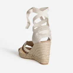 Sandale espadrille écrue effet macramé