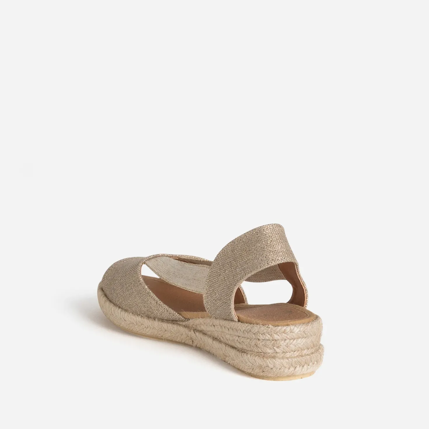 Sandale espadrille kaki lin pailleté