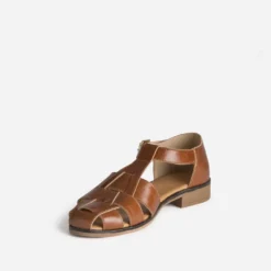 Sandale fisherman cognac cuir
