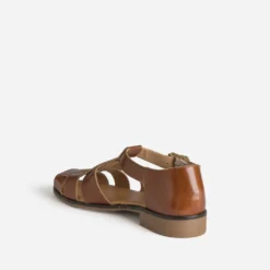 Sandale fisherman cognac cuir