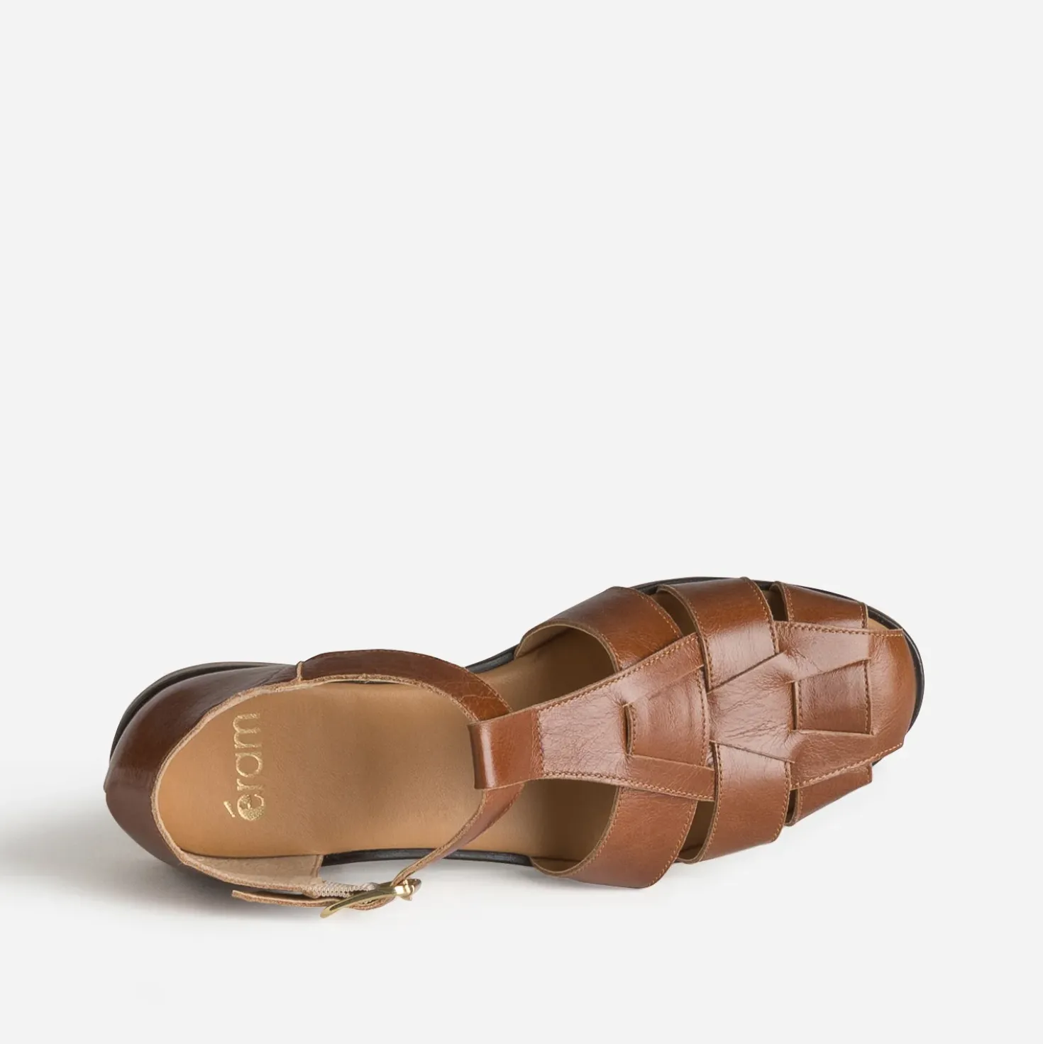 Sandale fisherman cognac cuir