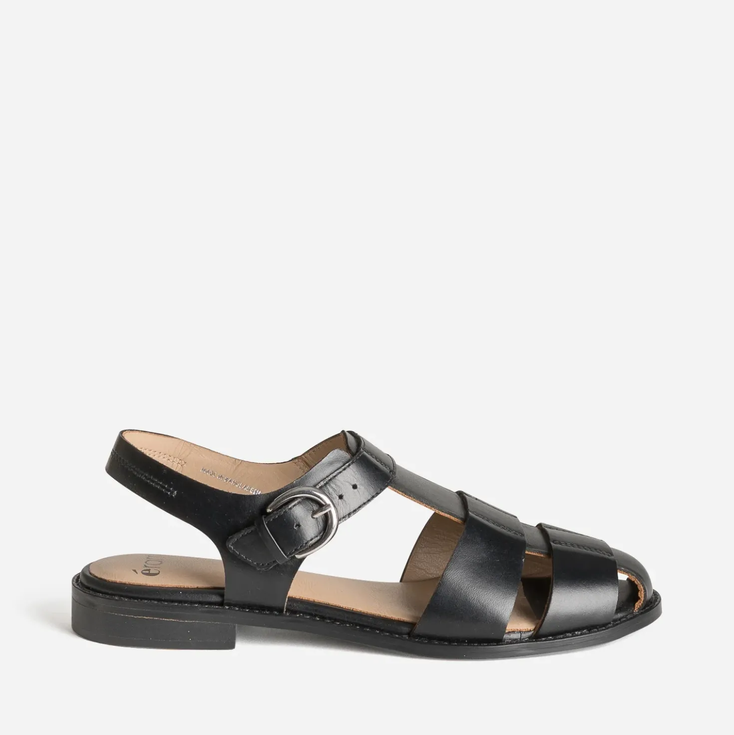 Sandale fisherman noire cuir