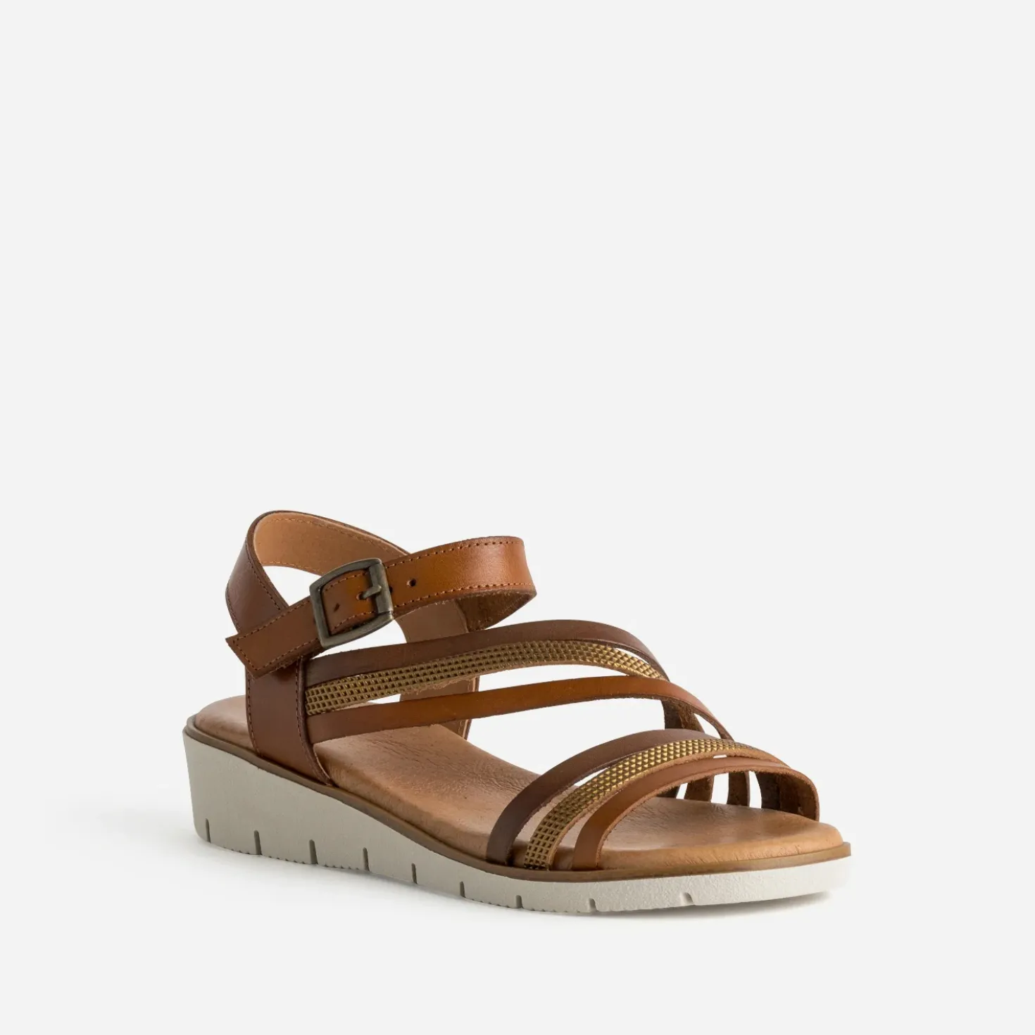Sandale FRANCE ARNO cognac cuir