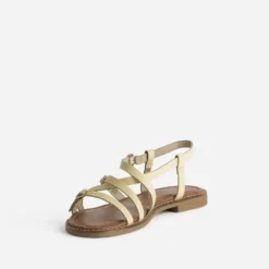 Sandale jaune cuir multi brides