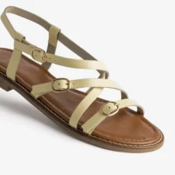 Sandale jaune cuir multi brides