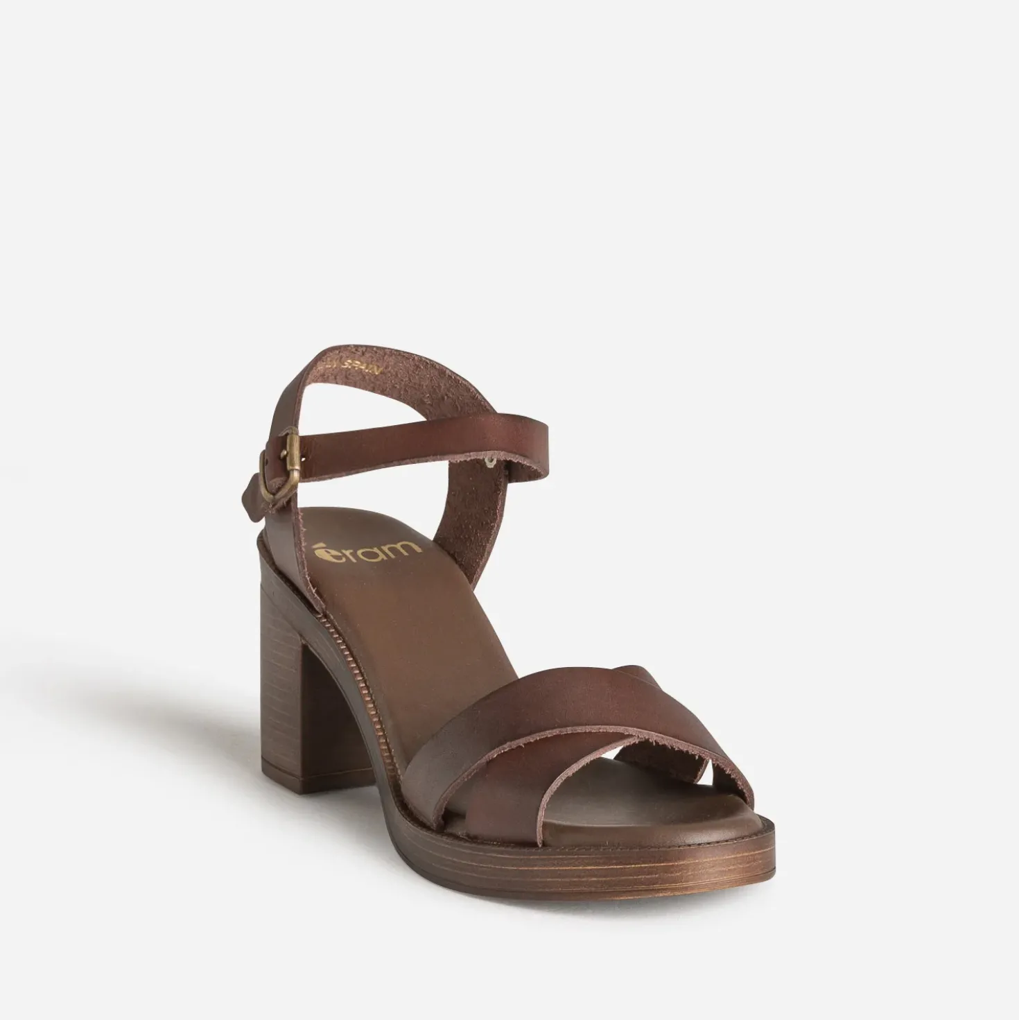 Sandale marron cuir
