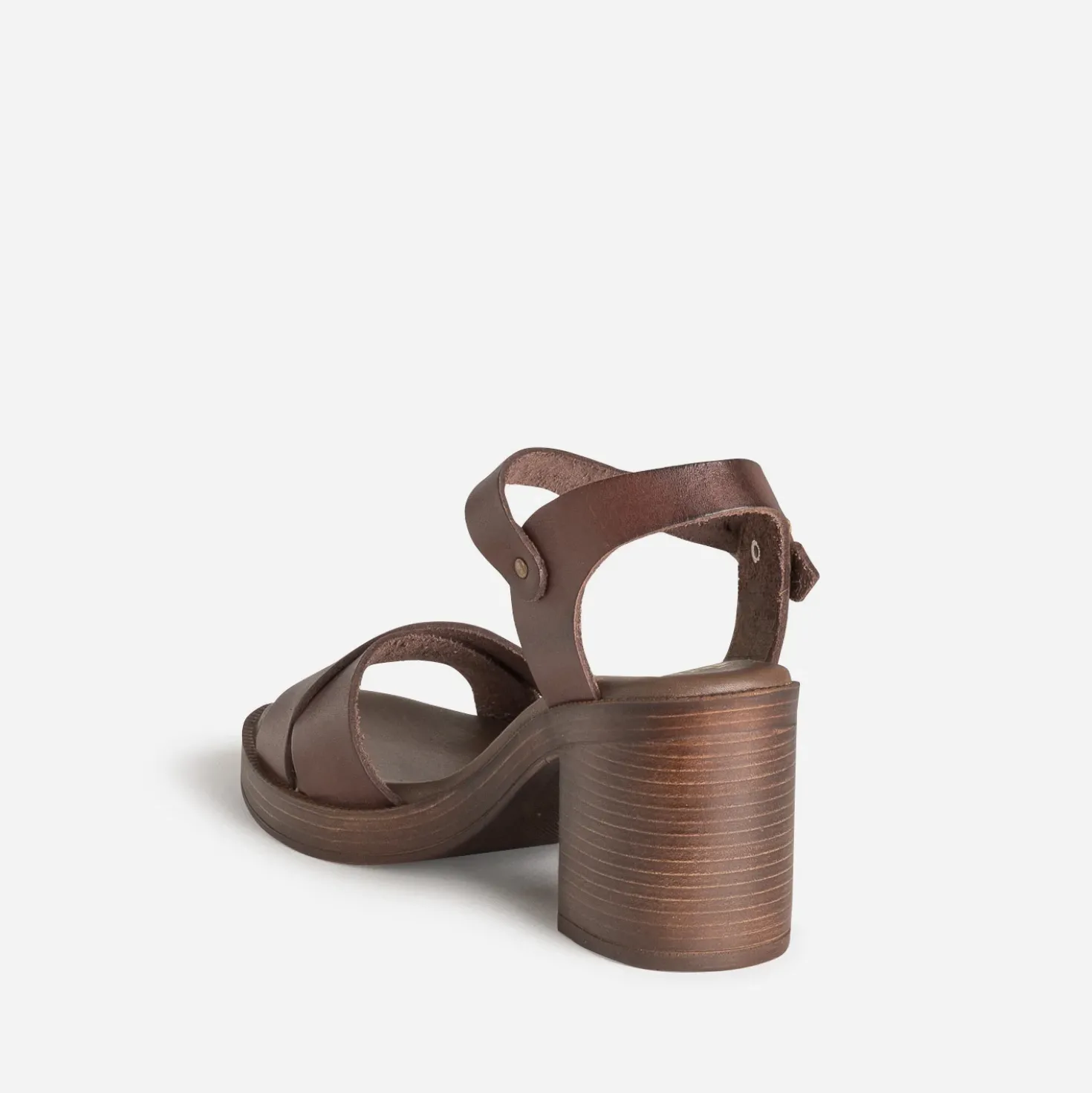 Sandale marron cuir