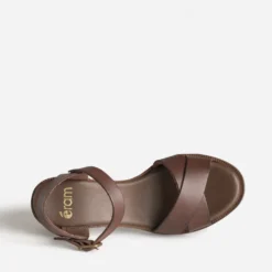 Sandale marron cuir