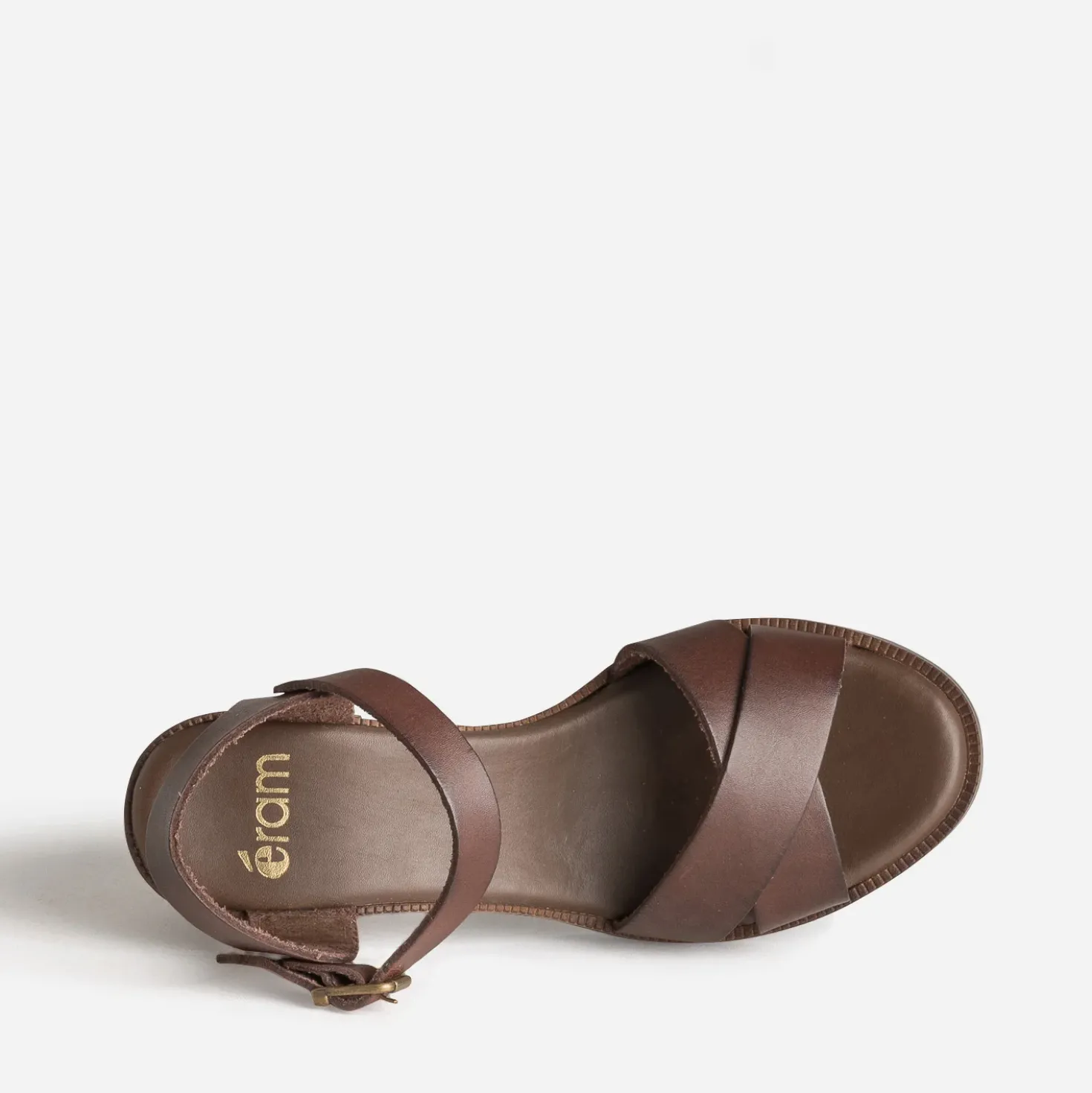 Sandale marron cuir