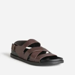 Sandale marron cuir