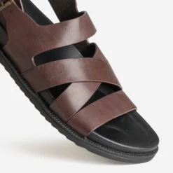 Sandale marron cuir