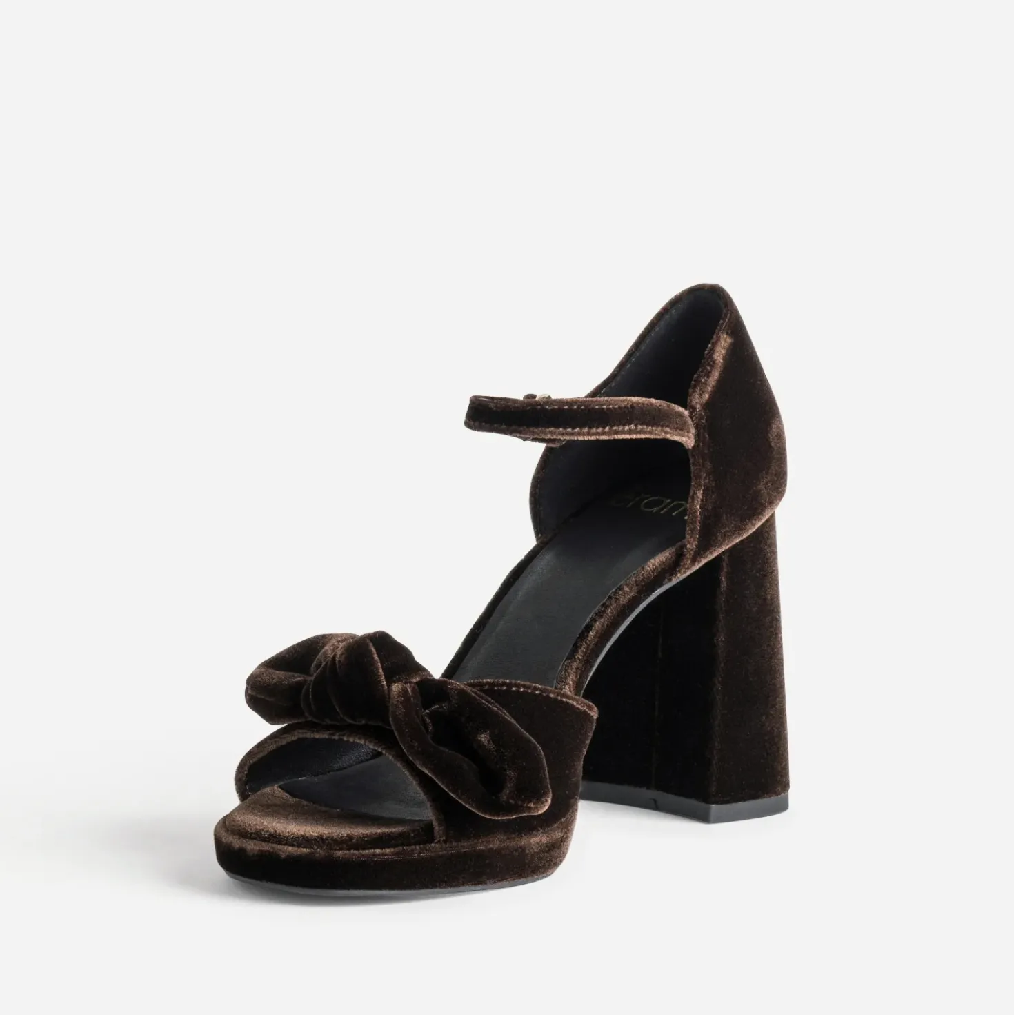 Sandale marron panne de velours