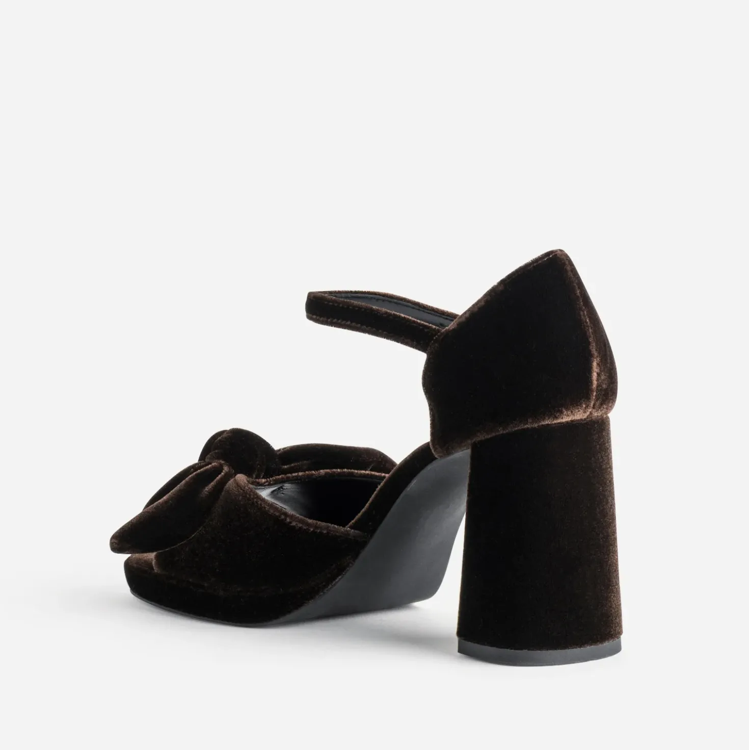 Sandale marron panne de velours