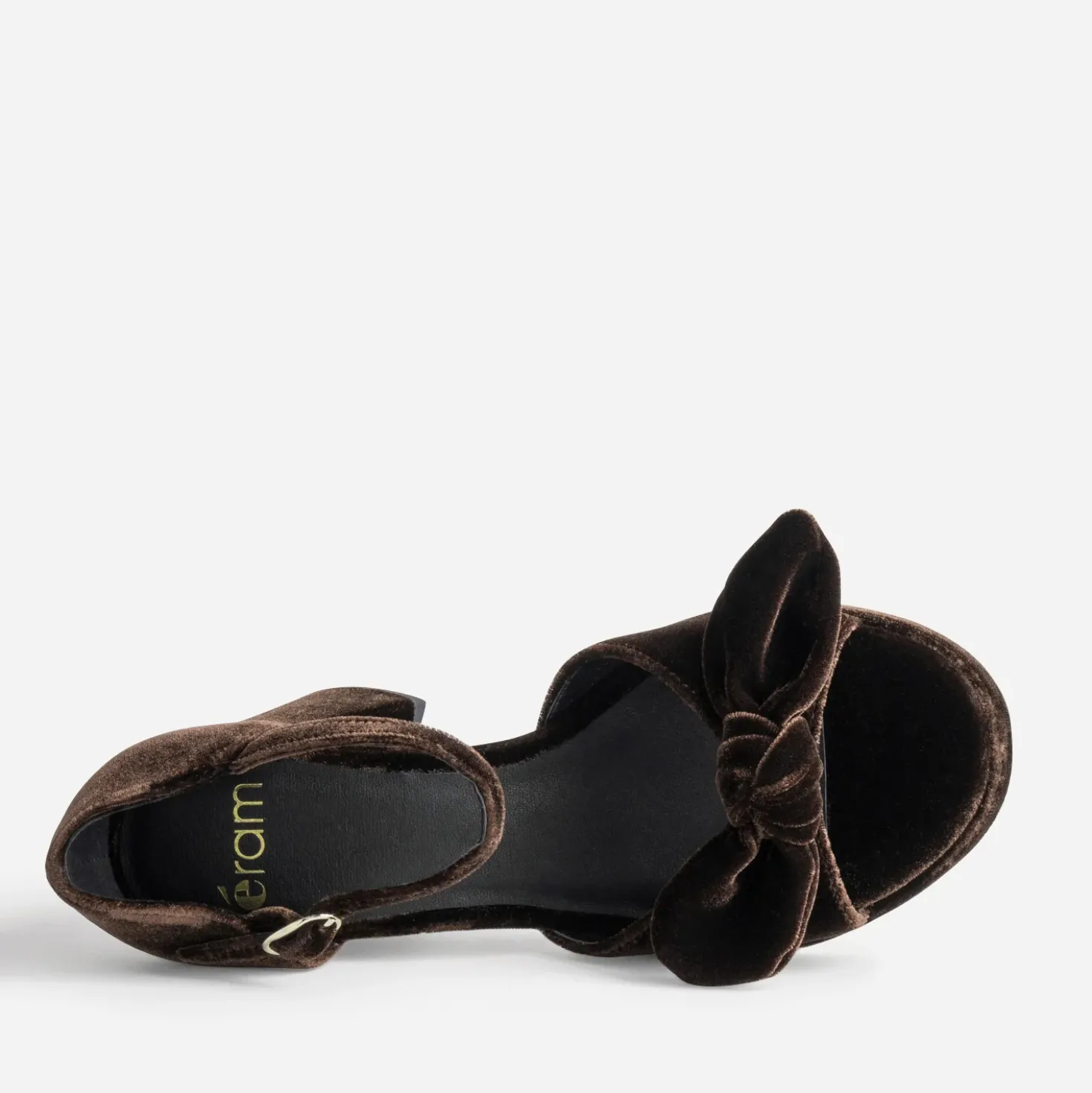 Sandale marron panne de velours