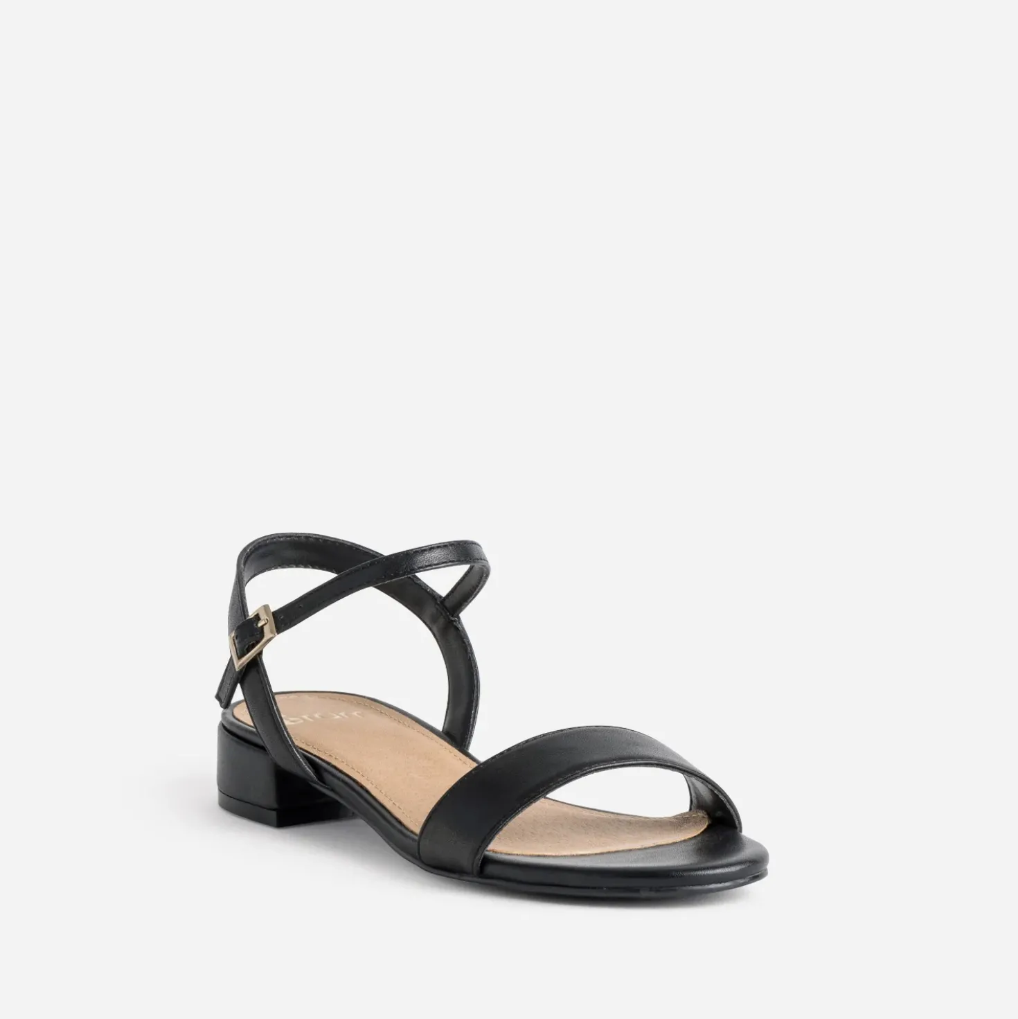 Sandale noire cuir