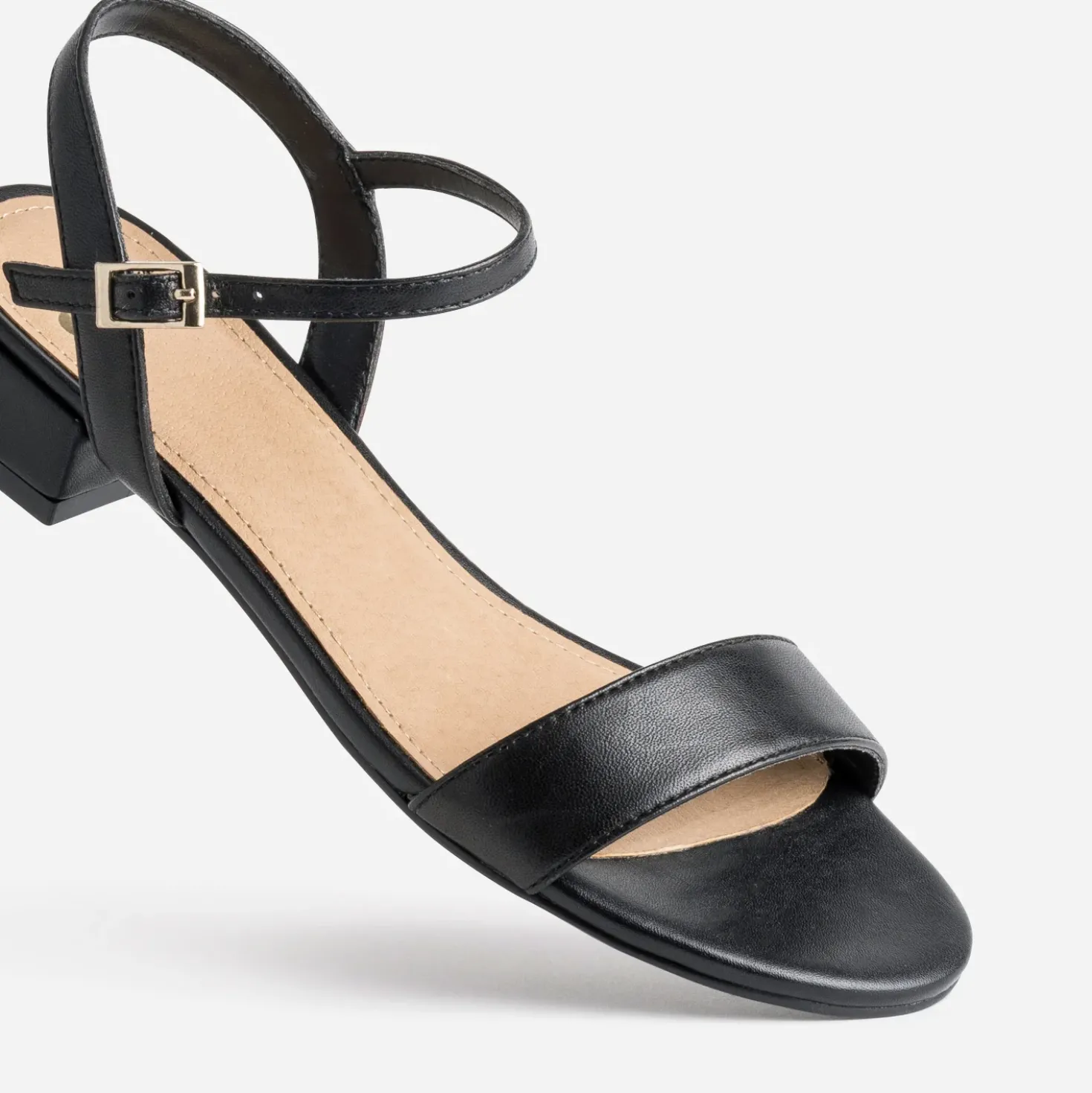 Sandale noire cuir