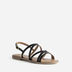 Sandale noire cuir
