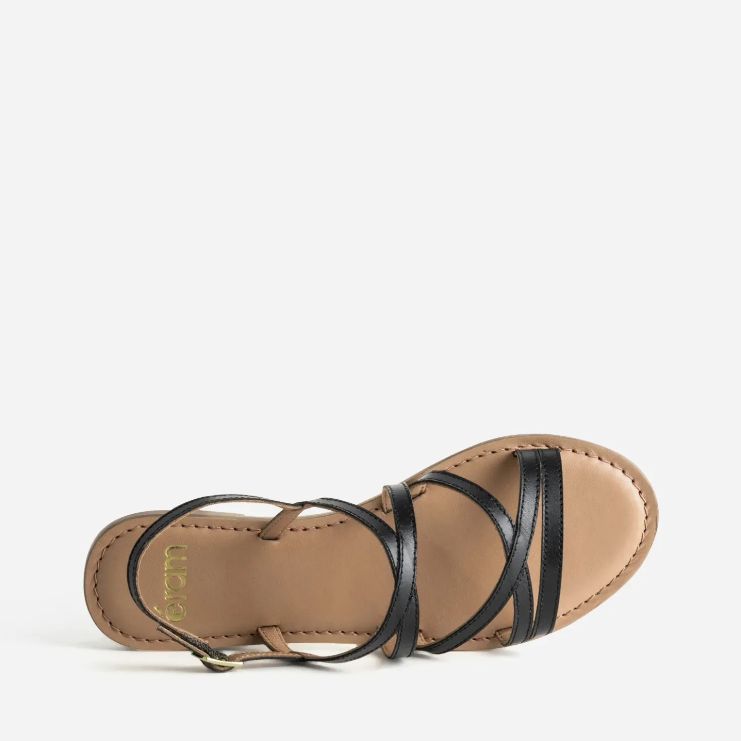 Sandale noire cuir