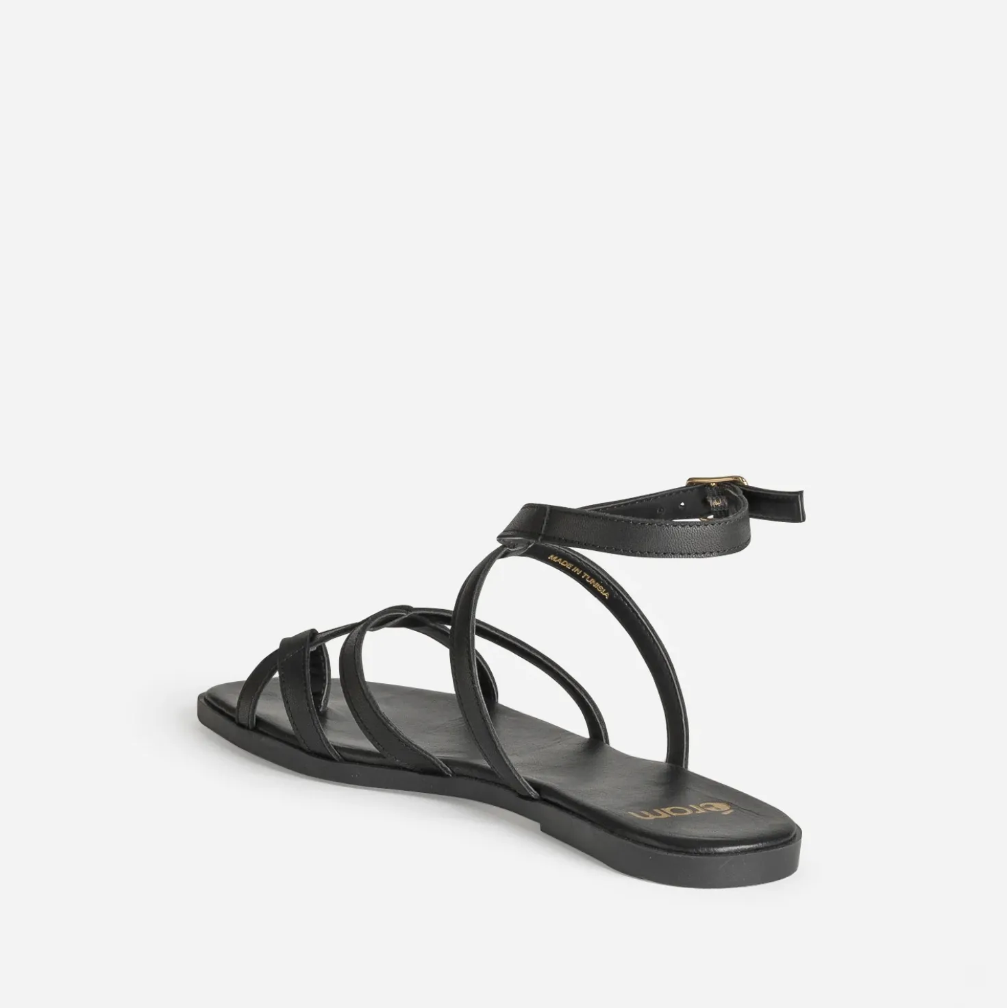 Sandale noire cuir entre-doigt