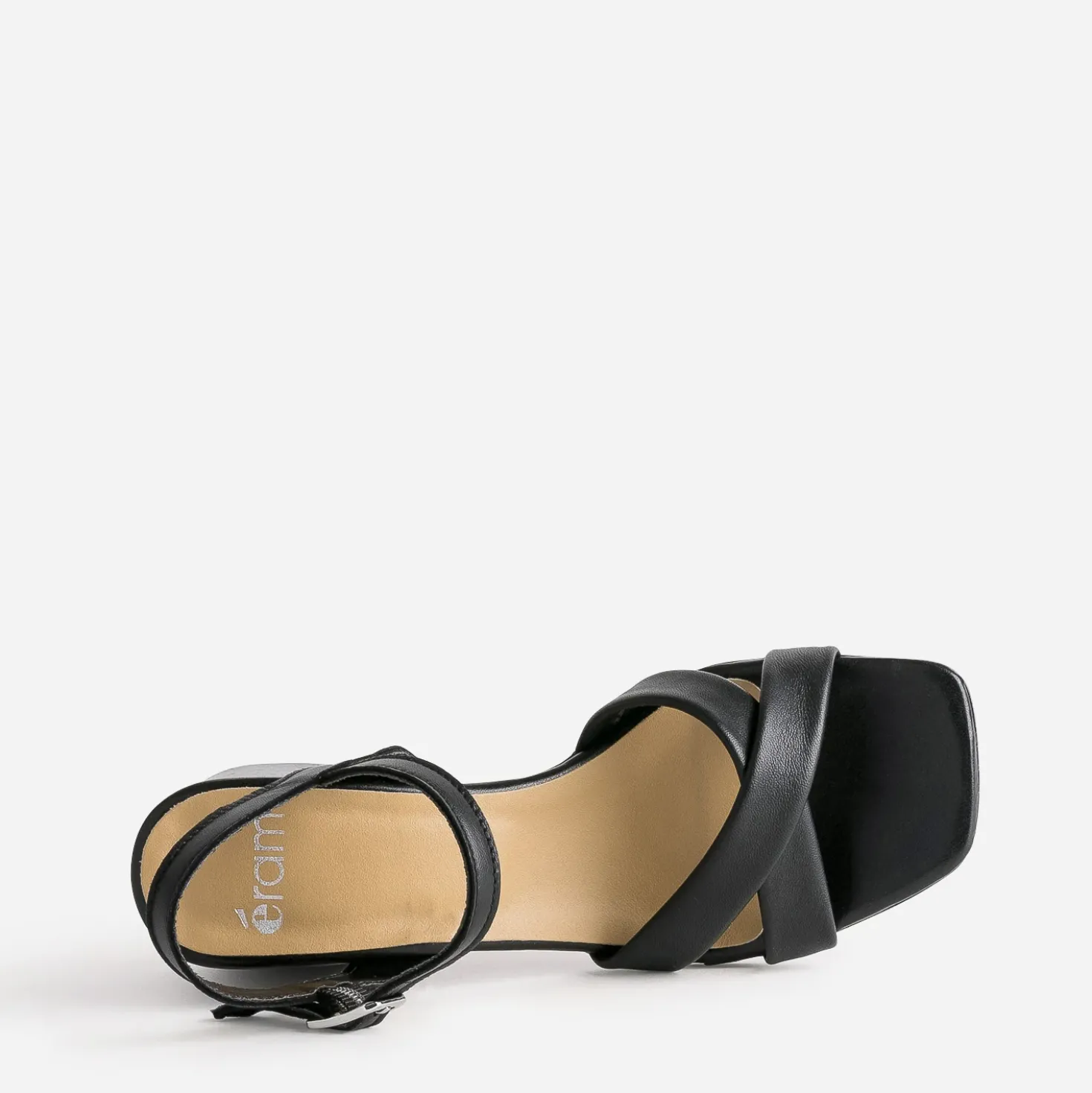 Sandale noire cuir à talon