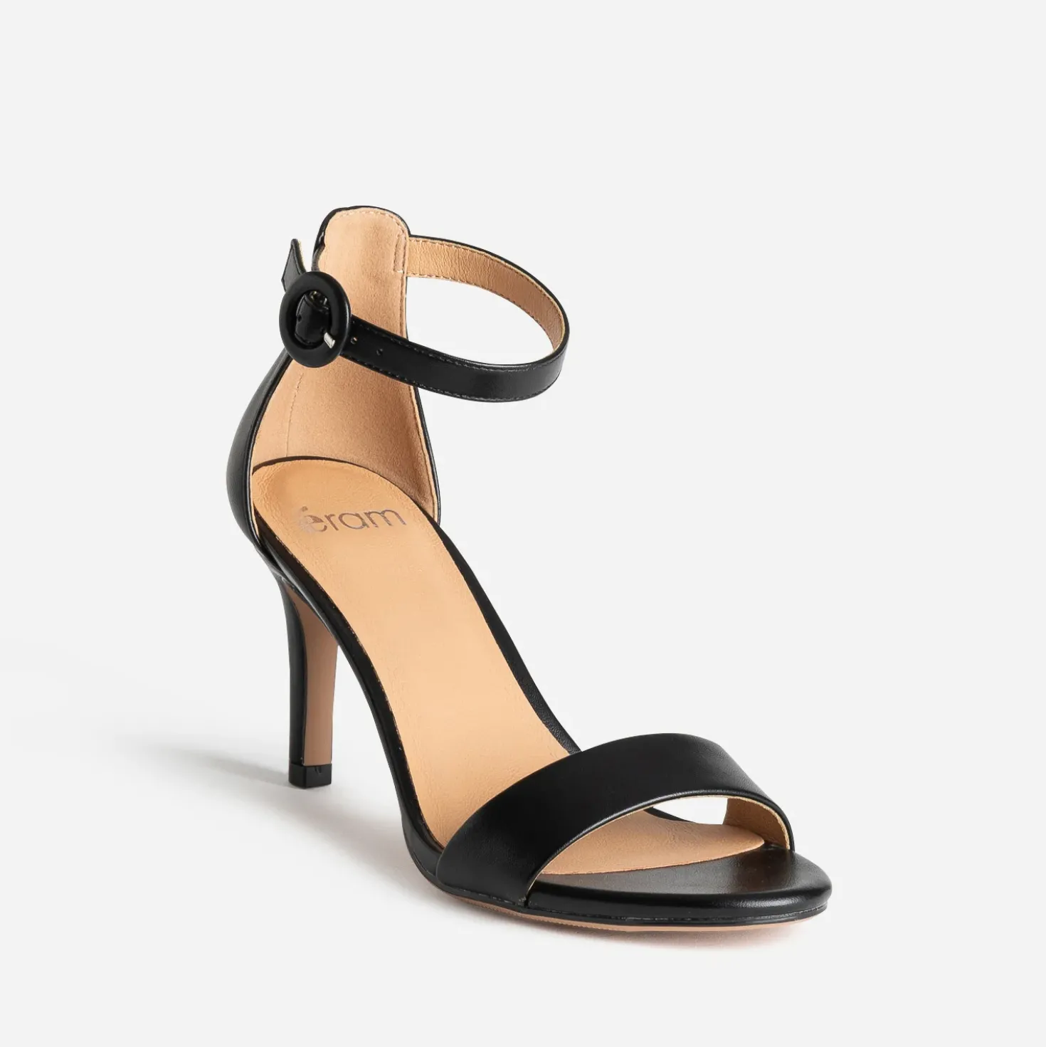 Sandale noire à talon fin