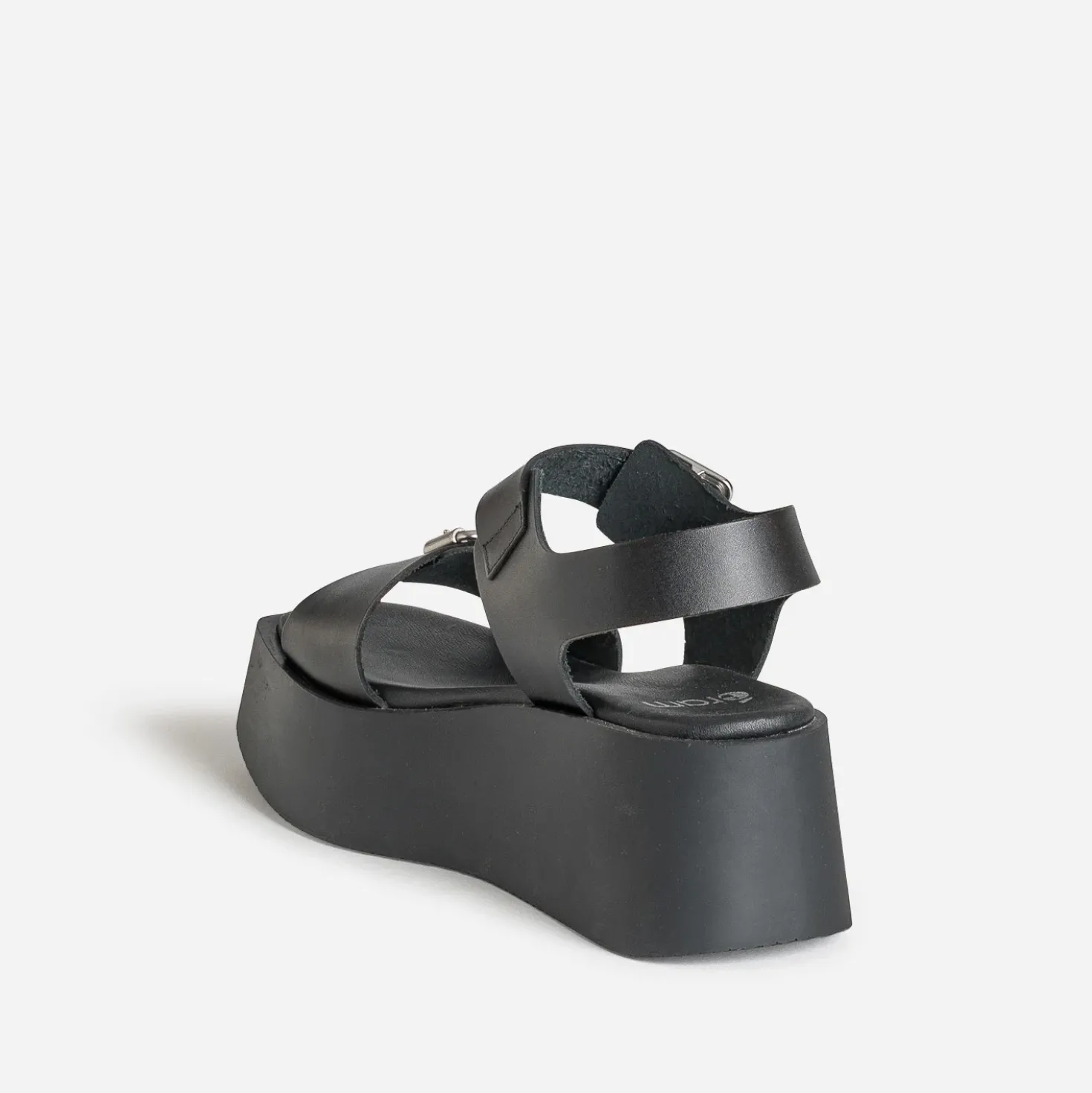 Sandale plateforme noire cuir
