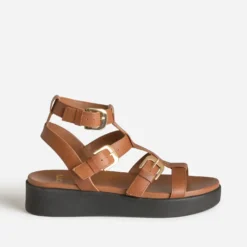 Sandale spartiate cognac cuir