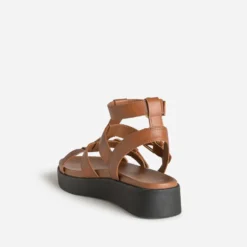 Sandale spartiate cognac cuir