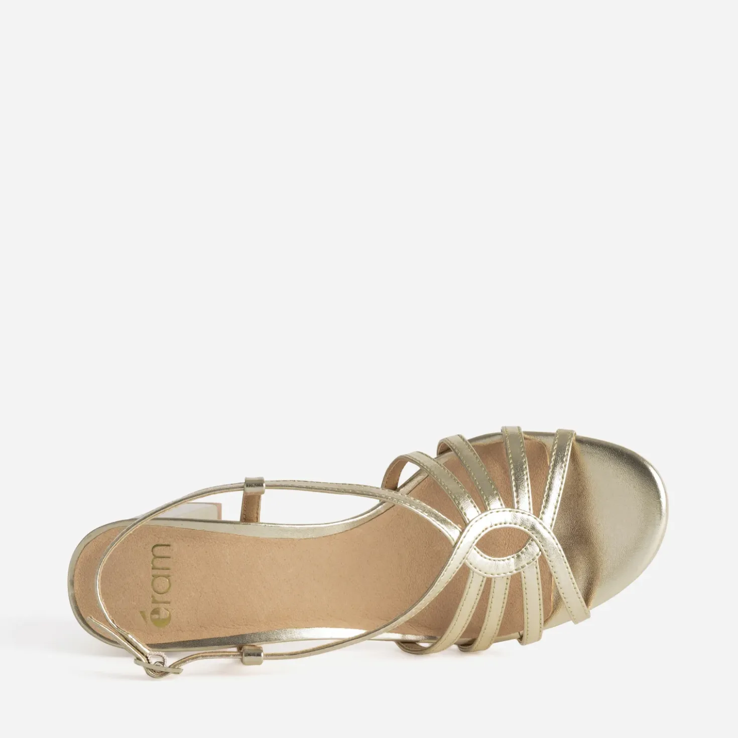 Sandale talon dorée
