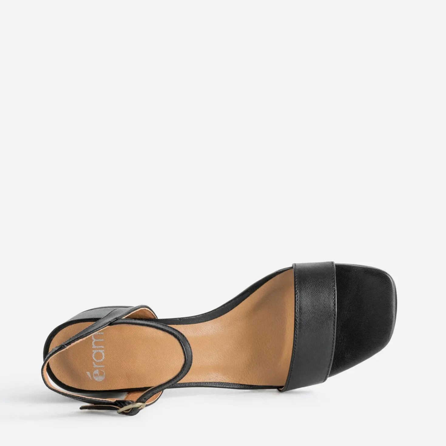 Sandale à talon noire cuir