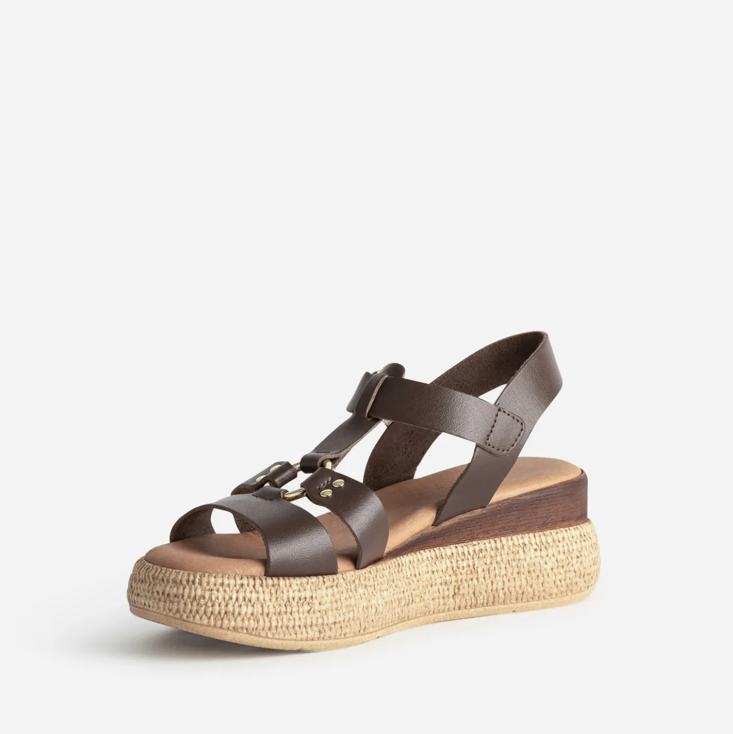 Sandale TEXTO marron cuir